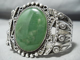Early Huge Vintage Native American Navajo Cerrillos Turquoise Sterling Silver Bracelet-Nativo Arts