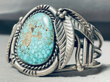 Native American One Of The Best Early Birds Eye Kingman Turquoise Sterling Silver Bracelet-Nativo Arts