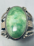 The Best Vintage Native American Navajo Jade Sterling Silver Huge Bracelet-Nativo Arts