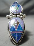 Incredible Native American San Felipe Sterling Silver Opal Ring-Nativo Arts