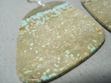 Native American Outstanding Santo Domingo #8 Turquoise Mine Sterling Silver Earrings-Nativo Arts
