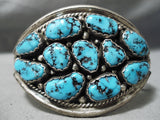 Colossal Vintage Native American Navajo Chunky Turquoise Sterling Silver Native Bracelet Old-Nativo Arts