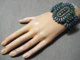 Rare Vintage Native American Navajo Gilbert Turquoise Sterling Silver Bracelet Old-Nativo Arts