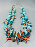 Native American One Of The Best Santo Domingo Turquoise Sterling Silver Tubule Necklace-Nativo Arts