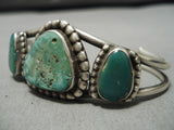 Very Old Vintage Native American Navajo Cerrillos Turquoise Sterling Silver Bracelet-Nativo Arts