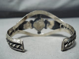 Stunning Vintage Native American Navajo Old Kingman Turquoise Sterling Silver Bracelet-Nativo Arts