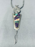 Important Sugulite Turquoise Vintage Native American Navajo Sterling Silver Kachina Necklace-Nativo Arts