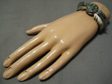 Quality Feather Vintage Zuni Native American Turquoise Bracelet Old-Nativo Arts
