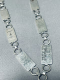 Timmy Yazzie Important Vintage Native American Navajo Side Inlay Sterling Silver Necklace-Nativo Arts