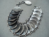One Of Most Unique Ever Vintage Native American Navajo Turquoise Link Sterling Silver Bracelet-Nativo Arts
