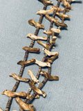 Native American Authentic Vintage Santo Domingo Heishi Bird Fetish Sterling Silver Necklace-Nativo Arts