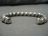Marvelous Vintage Native American Navajo Heavy Twist Sterling Silver Bracelet-Nativo Arts