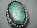 One Of Biggest Best Vintage Native American Navajo Royston Turquoise Sterling Silver Bracelet-Nativo Arts