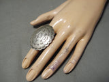 Dramatic Vintage Navajo Sterling Silver Ring Native American Old-Nativo Arts