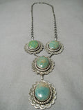 Amazing Green Turquoise Native American Sterling Silver Necklace-Nativo Arts