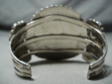 Very Rare Vintage Native American Navajo Green Turquoise Sterling Silver Bracelet Old-Nativo Arts