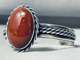 One Of The Best Vintage Navajo Carnelian Sterling Silver Bracelet-Nativo Arts