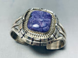 Important Vintage Native American Navajo Charoite Sterling Silver Bracelet-Nativo Arts