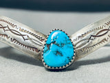 Marvelous Vintage Native American Navajo Sleeping Beauty Turquoise Sterling Silver Bracelet-Nativo Arts