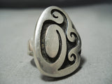 Important Bernard Dawayhoya Vintage Native American Hopi Sterling Silver Ring Old-Nativo Arts