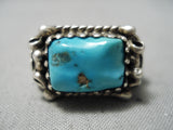 Thick And Heavy!! Vintage Native American Navajo Turquoise Sterling Silver Ring Old-Nativo Arts