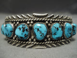 Richard Begay Vintage Native American Navajo Blue Turquoise Sterling Silver Bracelet-Nativo Arts
