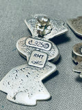 Native American One Of The Most Unique Vintage Southwest Inlay Sterling Silver Earrings-Nativo Arts