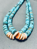 Native American 224 Gram Chunky Nugget Turquoise Vintage Navajo Heishi Necklace Old-Nativo Arts