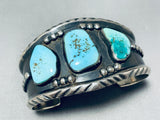 Authentic Vintage Native American Navajo Turquoise Sterling Silver Bracelet-Nativo Arts