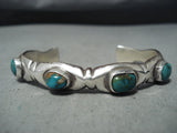 Wonderful Vintage Navajo Turquoise Sterling Silver Bracelet Native American Old-Nativo Arts
