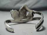 Signed Vintage Native American Navajo #8 Turquoise Sterling Silver Bracelet-Nativo Arts