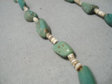 Native American Impressive Vintage Santo Domingo Green Turquoise Necklace-Nativo Arts
