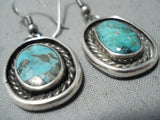 Beautiful Vintage Native American Navajo Matching Turquoise Ring Earrings Set-Nativo Arts