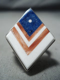Important Navajo Flag Lapis Sterling Silver Flag Ring Native American-Nativo Arts