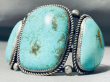 116 Grams Vintage Native American Navajo Chunky Turquoise Sterling Silver Bracelet-Nativo Arts