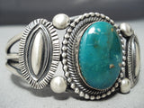 Important Vintage Native American Navajo Leo Martinez Turquoise Sterling Silver Bracelet-Nativo Arts