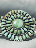 Very Rare Vintage Native American Navajo Green Turquoise Sterling Silver Bracelet-Nativo Arts