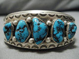 Important Vintage Native American Navajo Kee Joe Benally Turquoise Sterling Silver Bracelet Old-Nativo Arts