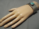 Important Vintage Native American Navajo Clarence Lee Apache Turquoise Sterling Silver Bracelet-Nativo Arts