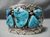 Colossal Vintage Native American Navajo 5 Sleeping Beauty Turquoise Sterling Silver Bracelet-Nativo Arts