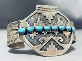 Sterling Pottery Vintage Native American Navajo Turquoise Sterling Silver Bracelet-Nativo Arts