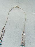 Native American Cute Vintage Santo Domingo Old Kingman Turquoise Heishi Necklace-Nativo Arts