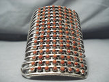 15 Story Tall Native American Snake Eyes Coral Sterling Silver Bracelet-Nativo Arts