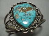 Huge Vintage Native American Navajo Old Morenci Turquoise Sterling Silver Bracelet-Nativo Arts