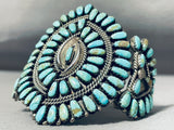 Native American One Of The Most Unique Vintage Navajo Turquoise Sterling Silver Bracelet-Nativo Arts
