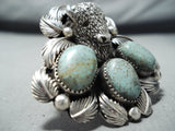 Unbelievable Navajo Turquoise Sterling Silver Buffalo Ring Native American-Nativo Arts