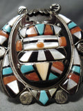 One Of The Best Vintage Native American Navajo Turqyuoise Kachina Sterling Silver Bracelet Old-Nativo Arts