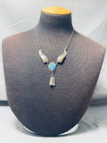 Incredible Vintage Native American Navajo Morenci Turquoise Sterling Silver Necklace-Nativo Arts