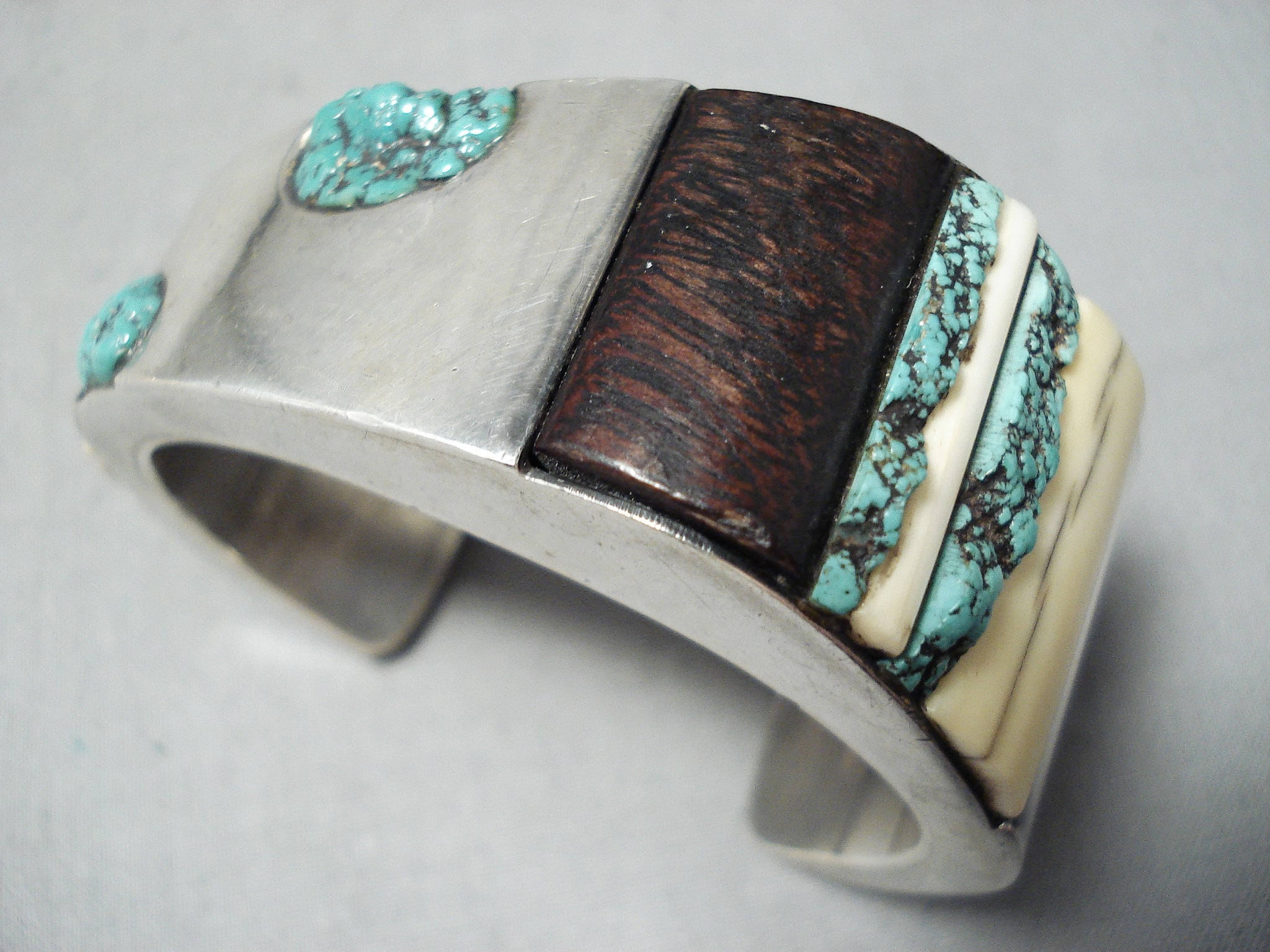 Turquoise Sterling Southwestern Statement Vintage Cuff Bracelet – Thea Grant