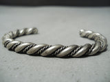 Impressive Vintage Native American Navajo Sterling Silver Rope Bracelet-Nativo Arts